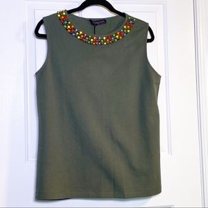 Trussardi Jeans Studded Neckline Tank Top